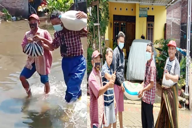 Sisihkan Uang Belanja Apit Untoro Peduli Korban Banjir Genuk, Bantu 1 Karung Beras