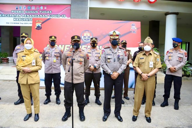 Kapolda Jawa Tengah Kampanye Penanganan Covid 19 di Kabupaten Demak