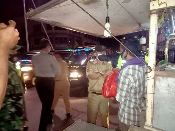 Forkompimcam Semarang Tengah Lakukan Patroli Gabungan untuk Pembagian Paket Sembako