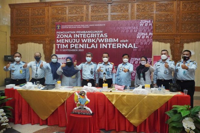 Terima Penguatan Tim Penilai Internal, Kemenkumham Jateng Presentasikan Progres Pembangunan Zona Integritas