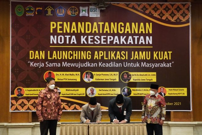 Kemenkumham Jateng Teken Nota Kesepahaman Dengan Pengadilan Tinggi Agama Semarang