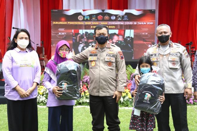 100 Anak Yatim Piatu dan Disabilitas Terdampak Covid-19 Menerima Bantuan Psikososial Dari Polda Jateng