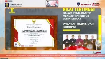 Wujudkan Birokrasi Anti Korupsi, Kemenkumham Jateng Borong 3 Penghargaan