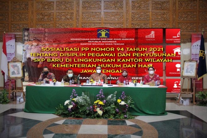 Kemenkumham Jateng Sosialisasikan PP No.94 Tahun 2021 tentang Disiplin Pegawai