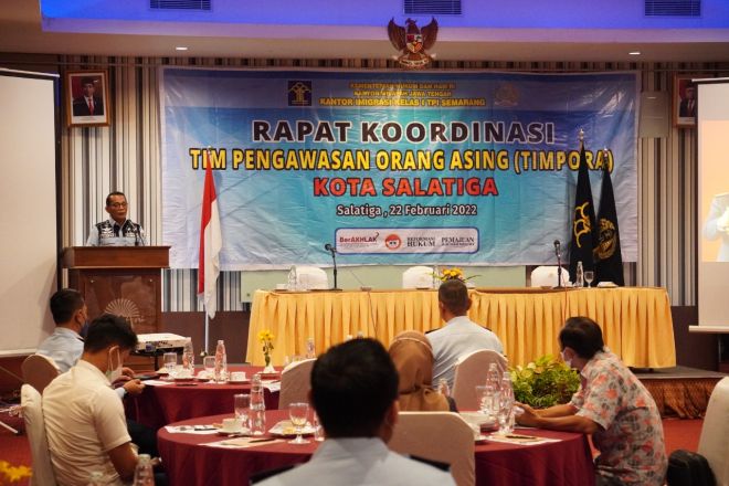 Buka Rakor TIMPORA Salatiga, Kakanwil Kemenkumham Jateng Inginkan Pengawasan Orang Asing Dimaksimalkan