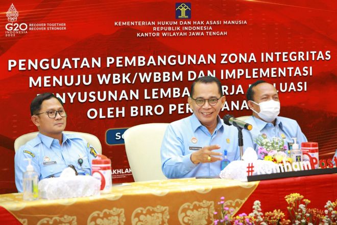 Kanwil Kemenkumham Jateng Undang Biro Perencana Sekjen Guna Penguatan WBK/WBBM