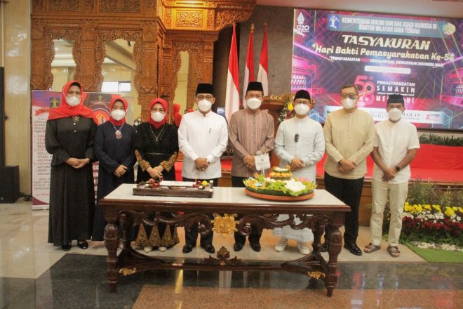 Kakanwil Menkumham Jawa Tengah Pimpin Seremonial HUT Bhakti Pemasyarakatan ke 58 Tahun