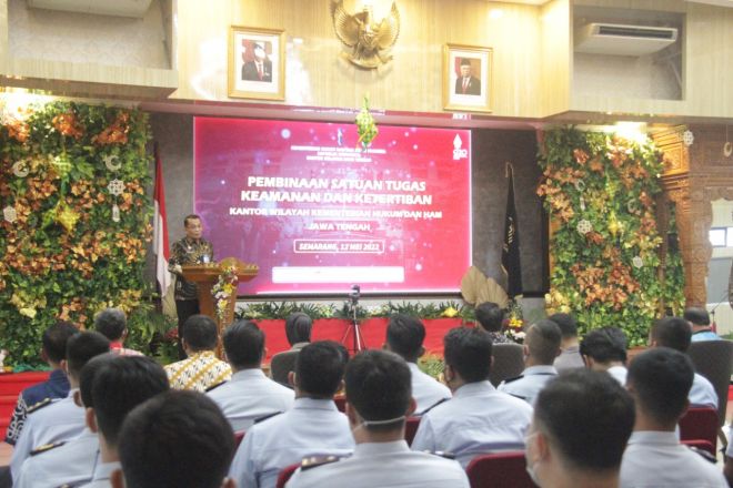 Kemenkumkam Jateng Gandeng Polda Gelar Pembinaan Satuan Tugas Keamanan dan Ketertiban Jajaran Pemasyarakatan