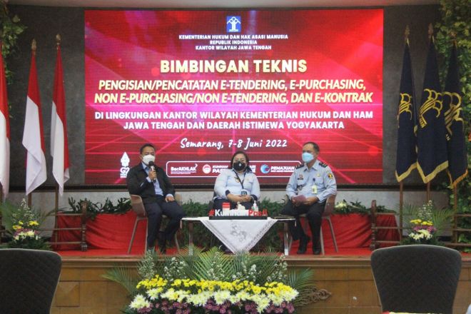 Kanwil Kemenkumham Jateng Kerjasama Dgn UKPBJ Pusat Selenggarakan Bintek Sistem Pencatatan  Pengadaan Secara Elektronik