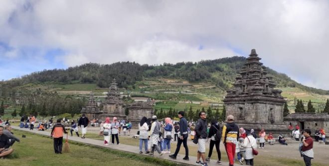 Masa Liburan Sekolah Obyek Wisata Dieng Banjarnegara diserbu Pengunjung