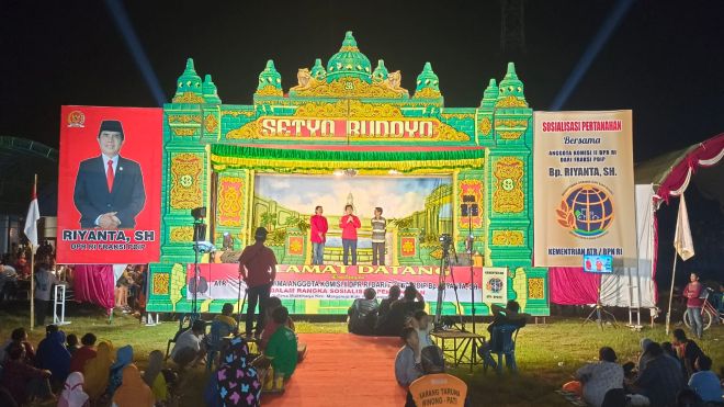 Kementrian ATR/BPN RI Gandeng Anggota DPR RI Riyanta lakukan Sosialisasi Pertanahan dengan Kesenian Ketoprak