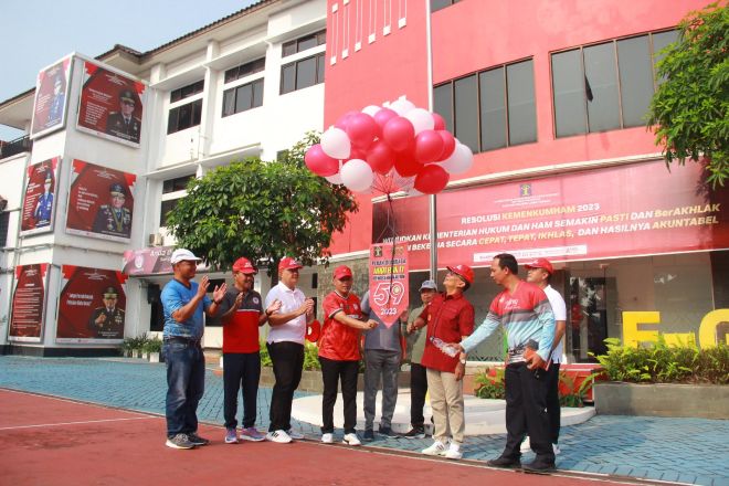 Kakanwil Kemenkumham Jawa Tengah ajak Jajarannya mencintai Olahraga