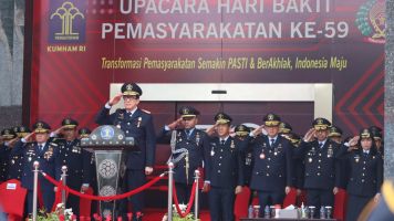 Kanwil Kemenkumham Jawa Tengah Ikuti Upacara HBP Ke 59/2023 Secara Hybrid