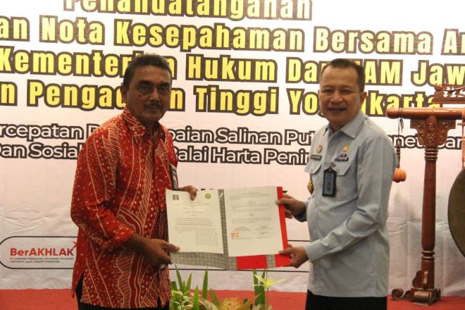 Kemenkumham Jateng – Pengadilan Tinggi Yogyakarta Teken MoU Peningkatan Perlindungan Hukum terhadap Masyarakat