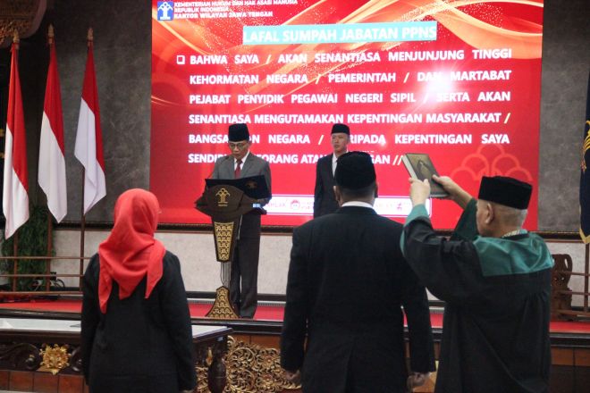 5 Orang Notaris Cuti, Kakanwil Kemenkumham Jateng Lantik Penggantinya