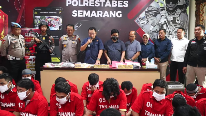Polrestabes Semarang Ungkap Kasus Penyalahgunaan Narkoba, 48 Tersangka Diamankan