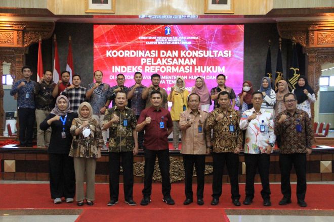 Kepala Badan Strategi Kebijakan Hukum dan HAM berikan penguatan terkait pelaksanaan Indeks Reformasi Hukum pada jajaran Kanwil Kemenkumham Jateng