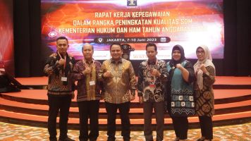 Sekjen Kemenkumham RI Tutup Rapat Kerja Kepegawaian Kemenkumham 2023