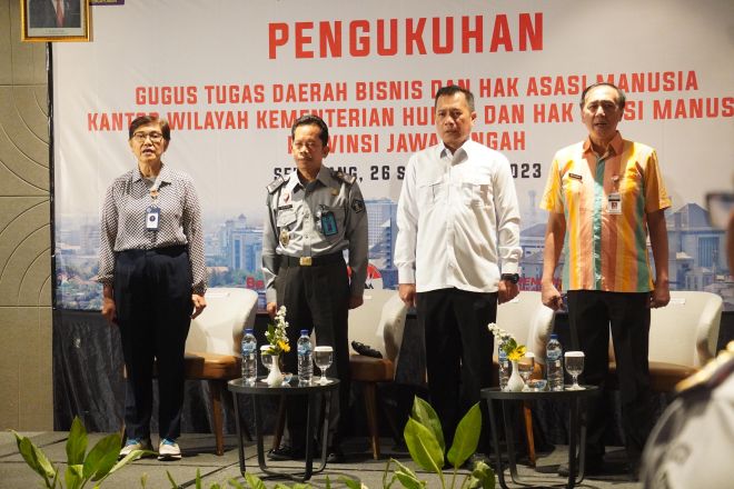 Kanwil Kemenkumham Jateng Kukuhkan Gugus Tugas Daerah Bisnis & HAM