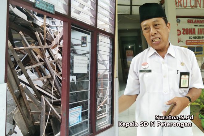 Ruang Kepala Sekolah SD N Peterongan Kota Semarang Ambrol, Disaat Jam Pembelajaran