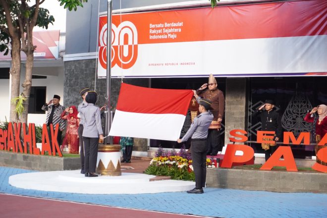 Upacara HUT Ke-80 RI, Kanwil Kemenkum Jateng Gaungkan Semangat Bersatu, Berdaulat, Indonesia Maju