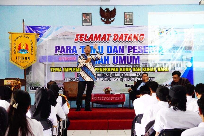 Kemenkum Jateng Berikan Kuliah Umum Implementasi KUHP dan KUHAP Baru di STIKOM Semarang